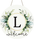 Monogram Letter L Wreaths for Front Door Wreath Wooden Welcome Sign for Front Door Decor Floral Family Last Name Initial House Warming Spring Summer Porch Rustic Wall Home Kitchen Boho Decorations
