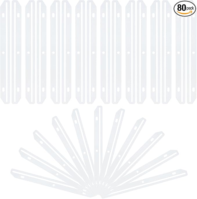 Framendino, 80 Pack 3 Hole Punched Magazine Holders for Ring Binder Organizer Insert Strips File Book Craft Paper
