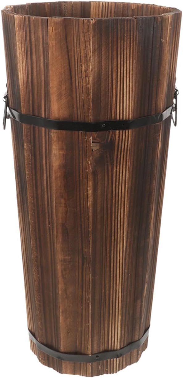 PRETYZOOM Wooden Umbrella Stand Storage Bucket Vintage Entryway Organizer Umbrella Holder Home Hallway Multifunctional Storage Stand 14.96 x 6.69 x 4.72 Inch