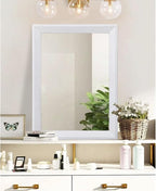 AAZZKANG Rectangular Wall Mirror Decorative Wood Framed Mirrors Large 26"x18" for Farmhouse Bedroom Bathroom Living Room Entryway Hanging Home Decor