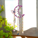 Artilady Dream Catcher for Girls - Purple Butterfly Small Moon Dream Catchers with Crystals Cute Room Decor for Teen Girls Boys Boho Bedroom Wall Home Decorations Birthday
