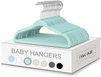 BAGAIL 50 Pack Kids Velvet Hangers 11 Inches Children's Clothes Hangers Non-Slip Baby Hangers for Infant/Toddler (Mint)