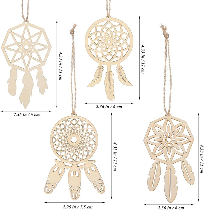Wood Dream Catcher Ornament: 40pcs Mini Dreamcatcher Arts Craft Hanging Nursery Bedding Room Decorations Car Wall Catchers Kit