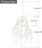 uxcell 2pcs Dream Catchers, Small Handmade Feather Dreamcatcher Supplies Car Charm with Crystal Beads Wall Hanging Decor for Home Car Decoration Ornament Women Friend Gift, White/Silver