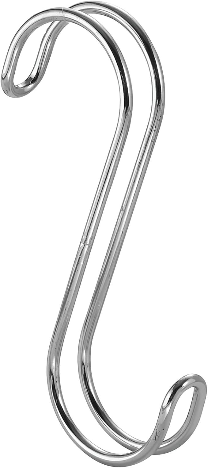 InterDesign Classico Metal Over the Rod Dual Hooks, Closet Accessory Organizer for Ties, Belts, Scarves, Handbags