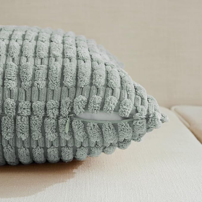 Fancy Homi 4 Packs Decorative Throw Pillow Covers for Living Room Couch Bed, Modern Farmhouse Boho Home Décor Accent Cushion Case, 24" x 12", Grey Blue
