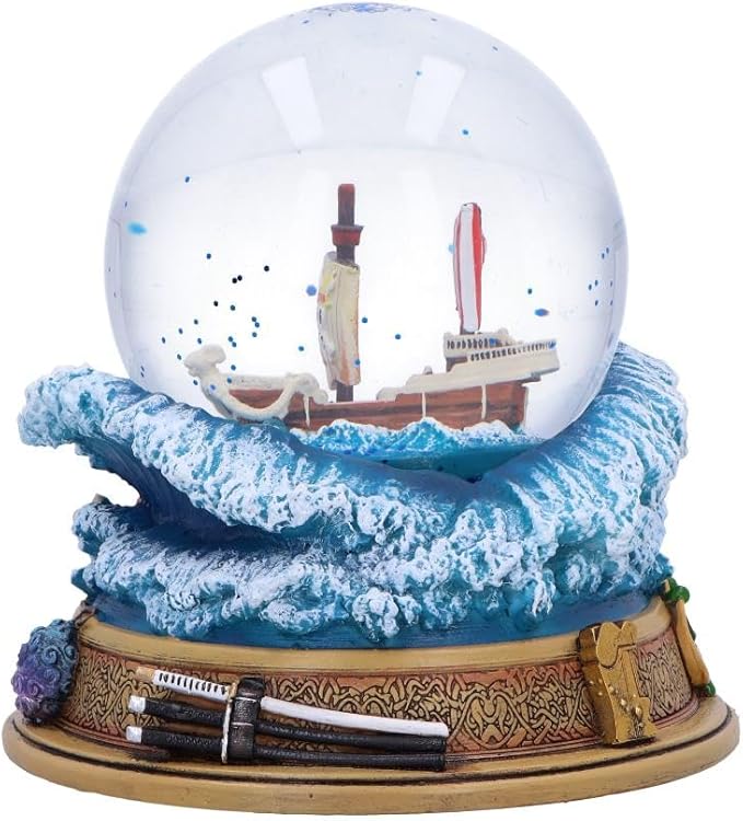 Nemesis Now One Piece Going Merry Snow Globe – Official Anime Collectible with Detailed Ship Base and Glitter Water Dome – Resin Display Ornament