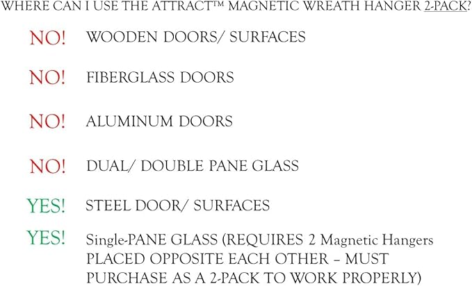 Haute Decor Attract Magnetic Wreath Hanger (Oil-Rubbed Bronze) - Set of 2 Magnets - for 2 Metal Doors or Surfaces or 1 Single-Pane Glass Door or Window
