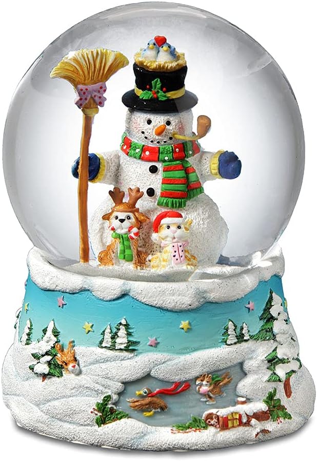 The San Francisco Music Box Gary Patterson Happy Holidays Snowman Snow Globe