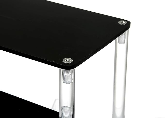 2 Tier Black Acrylic Display Riser Cupcake Stand Display Shelf for Decoration, Makeup