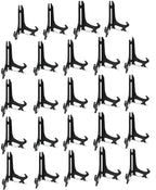 Artliving 7" Black 24pcs/Set Plastic Easels Plate Display Stands Picture Frame Stand Holder