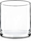 CYS EXCEL Cylinder Clear Glass Vase (H:5.9" D:5.9") | Multiple Size Choices Glass Flower Vase Centerpieces | Hurricane Floating Candle Holder Vase