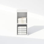 Furinno Reed 2-Tier Closet Organizers and Storage, Closet Organizer, Open Shelf Closet Storage, for Wardrobe, Bedroom, Living Room, 10-Inch Width, White