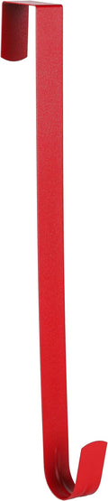 Sattiyrch 15" Wreath Hanger for Front Door,Sturdy Steel Wreath Door Hanger,Over The Door Hanger Hook (Red,1)
