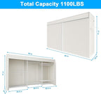 Ulif E13C Max Heavy Duty Closet Organizer System，Freestanding Clothing Racks for Hanging Clothes，Adjustable Garment Rack 86" W x16 D x77 H Hold 1100 lbs，White Rack with White Dustproof Cover