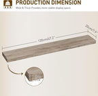 RALGEND Floating Shelves for Wall, 47.2" Large Grey Wall Shelf Set of 3 with Invisible Brackets, 1.5" Thick Hanging Book Shelves Farmhouse Decor for Bathroom, Living Room, Bedroom, Greige 12301BJP3BG