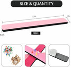 Vuzvuv 8 pcs Bulletin Board Bar Strips with 50 Pushpins & 10 Wooden Clip pins，Self Adhesive Cork Board for Wall，Felt Pin Board for School，Office Decor(Multi-Pink)