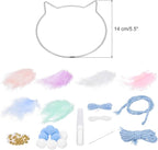 PATIKIL DIY Dream Catcher, Cat Making Dream Catcher Supplies Handmade Dream Catcher Kit Feather Pompom Beads for Wall Hanging Ornament Decor Craft, Blue