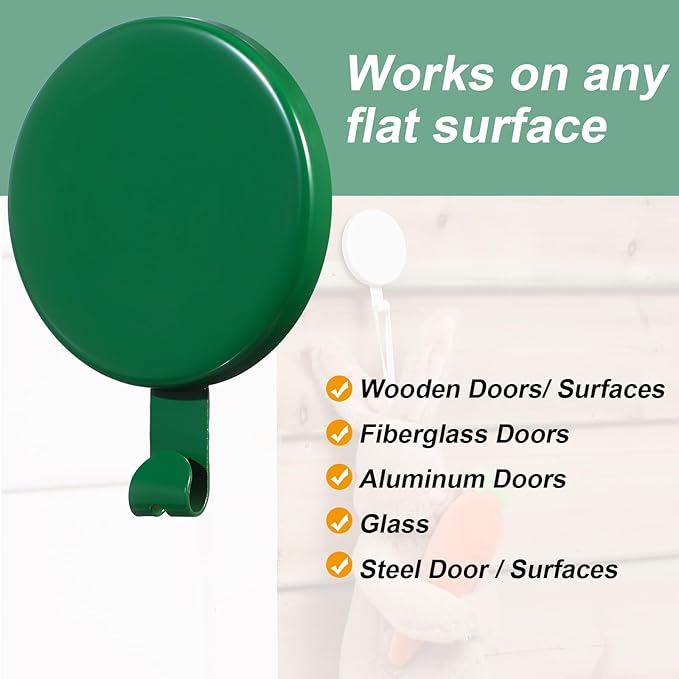 Jetec 6 Pcs Magnet Hooks Magnetic Wreath Hanger Wreath Holder for Fridge Refrigerator Metal Door Glass Door Surfaces Keys Kitchen Home Christmas Party Hanging Supplies Decoration(Green,2.7 Inch)