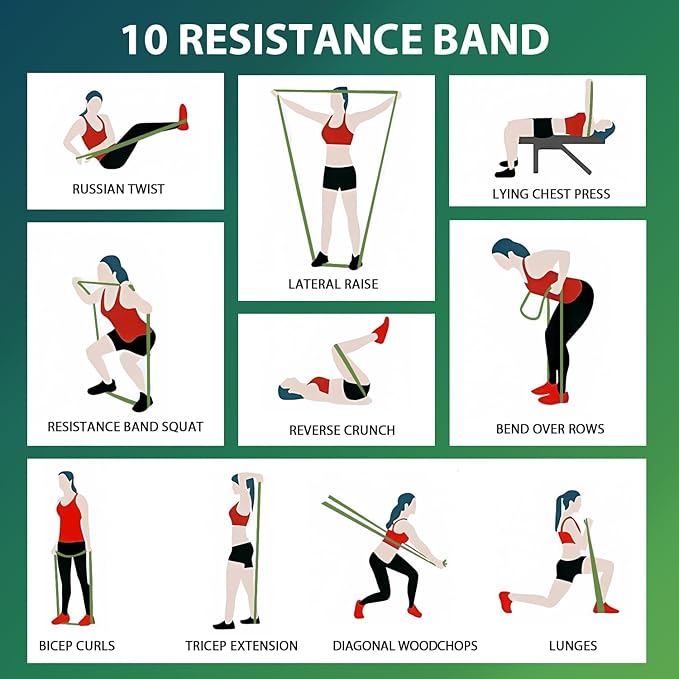 LEEKEY Resistance Bands, Exercise Bands with Handles,Pull Up Assist Bands - Band Set with Door Anchor - Bands for Working Out,Band for Men and Women Fitness Training,Home Workouts