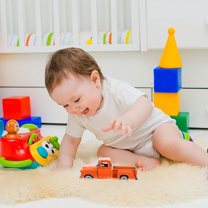 TOYANDONA Small Pickup Truck Model Miniature Figurine Kids Toy Gift for Home Decor Tabletop Display Collectible Vehicle 4.92X1.96X1.57In