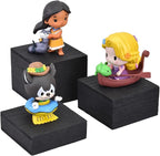 MOOCA Customizable Wooden Display Risers Set - 3 Different Height Stands for Jewelry, Watches, Cosmetics, and Accessory, Black Color