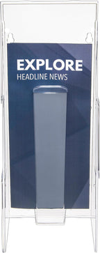 Deflecto Stand Tall Stand-Tall Wall Leaflet Holder, Wall Mount Display, Break-Resistant Pocket, Clear, 4-9/16"W x 11-3/4"H x 2-3/4"D (55601)
