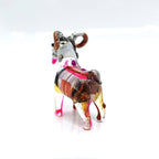 Goat Micro Tiny Figurines Hand Blown Glass Art Animals Collectible Gift Home Décor (Multi-Black)