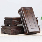 GOLDY&WENDY Solid Wood Display Stand Square Rosewood Hand-Carved Vase Lamp Buddha Statue Display Risers Home Decor Pedestal Base