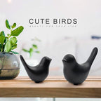 Notakia Small Birds Statues Home Decor Modern Style Decorative Ornaments for Living Room Decor, Bedroom, Office Desktop, Cabinets (Black 2Pcs Birds)