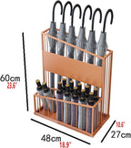 2 Tier Metal Umbrella Stand Umbrella Holder, Large-Capacity Commercial Umbrella Stand Umbrella Holder for Hotel Offices, Entrance Umbrella Organizer