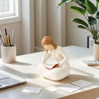 Cuayaes Reading Thinker Statue Book Lover Gifts for Women Readers, Graduates, Students, Teachers, Bookshelf Decor Aesthetic Sculpture Home Decor for Shelves Desk Office Living Room