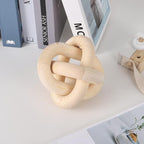 Wood Knot Chain Link Decor - 3 Link Boho Wooden Hand Carved Decorative Wooden Links Knots for Coffee Table Entryway Modern Farmhouse Shelf Decoration