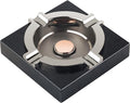 Cigar Ashtray,Cool Ashtrays Cigar Gifts for Men,Metal Cigar Tray with Solid Wood Base Black Ash tray for Home/Office/Bar/Patio Decor(Black)