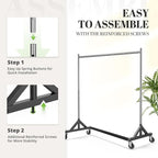 HOKEEPER Clothes Rack Z Base Clothing Rack Heavy Duty Clothes Rack for Hanging Clothes Hold 500LBS Commercial Garment Rack with Wheels Adjustable Rolling Portable 24" Dx63 Wx71 H, 2 Pack