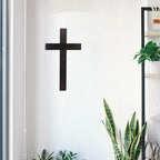 BESPORTBLE Cross for Wall Decor: 11 Inch Large Wooden Crosses Hanging Art for Home Bedroom Prayer Room Rustic Christian Catholic Metal Iron Crucifix Wood Black Craft