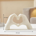 Marble Gesture Heart Decoration, Modern Love Statue Finger, Abstract Heart Hands Sculpture Home Wedding Decoration,Shelf Decor