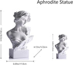 11.8" H Greek Mythology Bust Statue Decor,Artemis Statues Roman Goddess Figurines,Used for Sketch Practice Aesthetics Statues and Sculptures and Indoor Filling Space for Living Room, Bedroom (White)