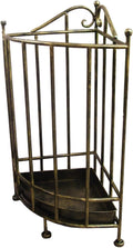 Corner Metal Umbrella Rack, Small Space Sector Umbrella Holder for Walking Sticks Canes Cue, Entryway Decor Umbrella Storage Stand w/Drip Tray (Color : Bronze)