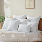 QUIETSEA 24x24 Pillow Inserts, 2 Pack Down Alternative Euro Pillow Inserts, Fluffy Soft Square Decorative Pillows for Bed, Couch and Sofa