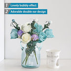MDLUU Seeded Glass Vase, 4.6" W x 6.7" H, Clear, Double Ear Design, Coastal Modern Style, Perfect for Dining Room, Bedroom, Bathroom