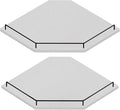 JJL Corner Shelf Wall Mounted, 12 Inches 2-Tier Floating Corner Shelf, Hexagon Rustic Wood Decor with Fence, White Floating Shelves for Apartment Bedroom Kitchen Bathroom