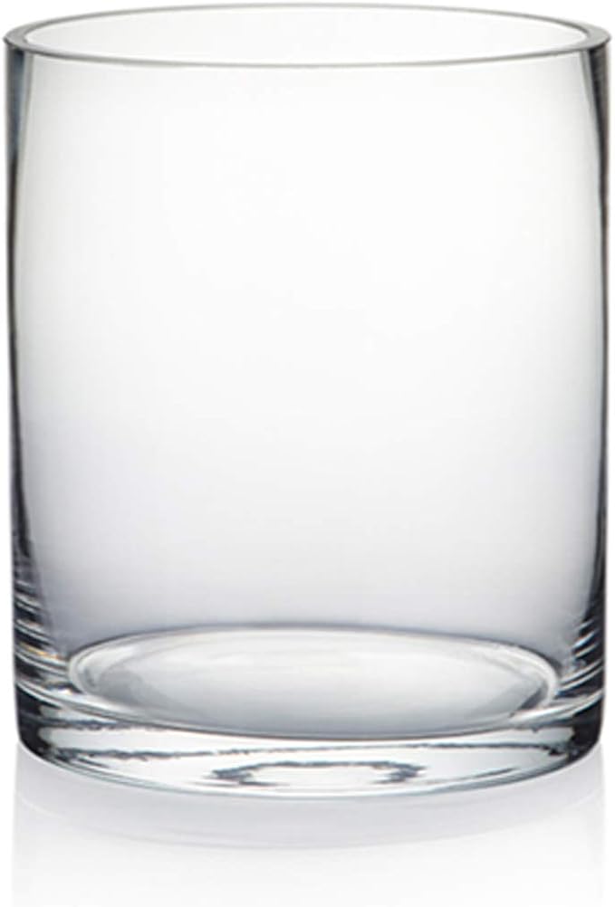 WGV Cylinder Vase, Diameter 5", Height 6", Clear Glass Floral Planter Container, Floating Candle Holder for Wedding Party Event Home Office Decor, 1 Piece