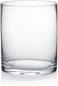 WGV Cylinder Vase, Diameter 5", Height 6", Clear Glass Floral Planter Container, Floating Candle Holder for Wedding Party Event Home Office Decor, 1 Piece