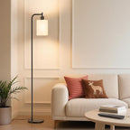 SIBRILLE Floor Lamp with Linen Shade, Dimmable Tall Standing Lamp with Remote Control & 3 Color Temperatures, Modern Floor Lamps for Living Room Bedroom Office Corner, 9W LED Bulb Included