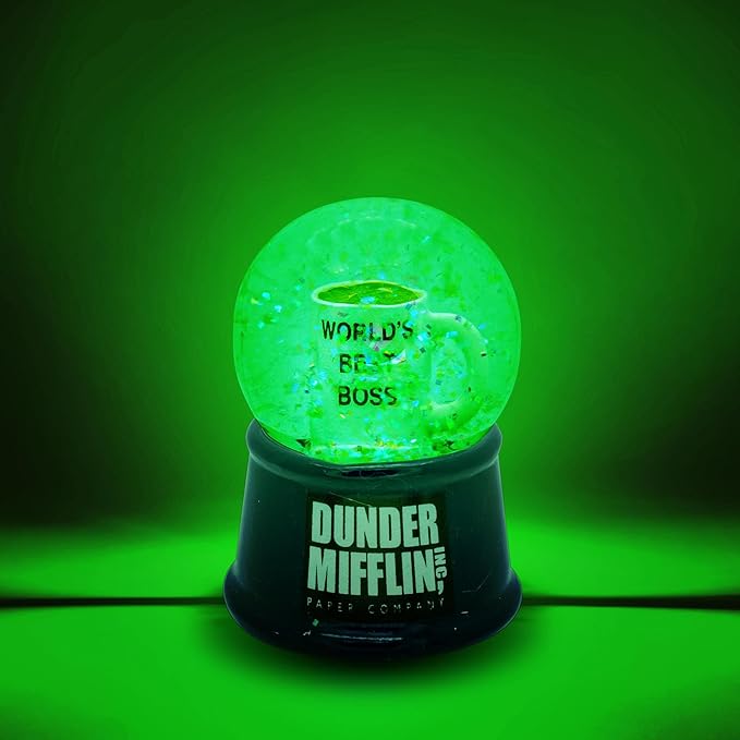 Silver Buffalo The Office World's Best Boss Light Up Snow Globe, 55 mm