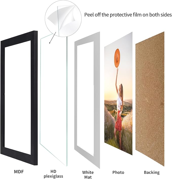 Lyeasw 4x6 Picture Frames Black Set of 15, Display Pictures 4x6 with Mat or 5x7 without Mat, Multi Photo Frames for Wall Hanging or Tabletop