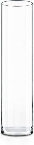 CYS EXCEL Glass Cylinder Vase (H:24" D:5") | Multiple Size Choices Glass Flower Vase Centerpieces | Hurricane Floating Candle Holder Vase