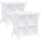 aboxoo 2 Pack Luggage Rack with storage, Guest Room Folding Suitcase Stands, Holds up to 120 lb, Space Saving Suitcase Holders for guest room, Bedroom Hotel, White