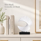 White Wave Sculpture, Modern Ocean Wave Home Accents, Resin Art Statue for Shelf, Coffee Table, TV Stand Adornos Modernos